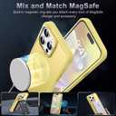 Newfuture Magnetic for iPhone 15 Pro Case [Compatible with Magsafe] [Military Grade Drop Protection] Translucent Matte Anti-Fingerprint Shockproof Phone Case for iPhone 15 Pro 6.1 inch, Yellow