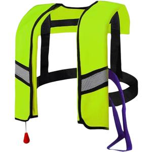 Automatic Inflatable Life Jacket for Adults – Adjustable Buoyancy Vest with Manual Override,Reflective Strips & Safety Whistle for Boating, Kayaking, Surfing & Swimming.