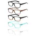 NORPERWIS Reading Glasses 5 Pairs Quality Readers Spring Hinge Glasses for Reading for Men and Women (5 Pack Mix Color -3, 6.00)