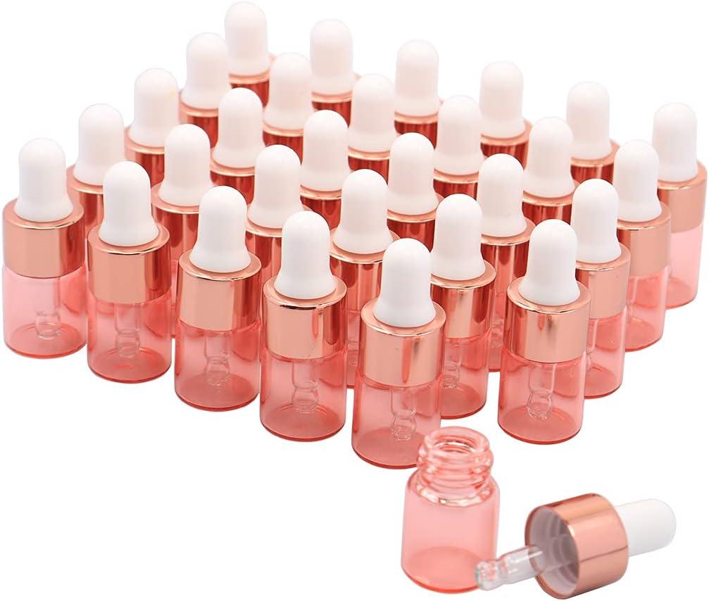 30 Pack Pink Glass Dropper Bottles - Essential Oils Mini Sample Bottles DIY Perfume Cosmetic Containers (2ml) 30 Pack Pink Glass Dropper Bottles - Essential Oils Mini Sample Bottles DIY Perfume Cosmetic Containers (2ml)