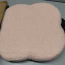 B FSOBEIIALEO Storage Ottoman Cube, Flowers Shaped Ottomans with Storage Foot Stool Footrest, Boucle Ottoman Seat for Dorm Room, Faux Teddy Fur, Pink 15"x15"x15"