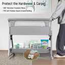 Cowiewie Bassinet Bedside Sleeper, Baby Bassinet with 7 Adjustable Height, Bedside Bassinet for Baby with Storage, Breathable Mesh & Mattress, Portable Bassinet Easy Folding (Pyramid Light Gray)