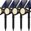 InnoGear Solar Lights Outdoor Waterproof Solar Garden Light for Outside Yard Landscape Lighting Pathway Spot Lights Spotlight Wall Light Auto On/Off, Pack of 4 (Warm White)