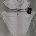 Daci Women Plus Size Triangle Bikini Sets Two Piece Double Straps Halter Swimsuit Side Tie String Sexy Bathing Suits (White), 18 Plus