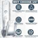 COCODE 25 Pack Wall Mount 2 J Hooks with Retainer Clip Galvanized Steel Cable Hangers Heavy Duty Utility Hooks Cable Management Support for Structured Cabling