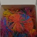 16 PCS Sensory Fidget Stringy Balls, Multicolor Soft Rubber Bouncy Stress Balls, Pull Stretch Elastic Ball Toy Rainbow Fidget Party Favors