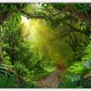 8x6ft Jungle Forest Photography Backdrop Tropical Rainforest Natural Scenery Background Safari Kids Adults Party Decoration Photo Booth Props