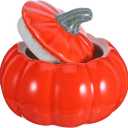 UPKOCH Pumpkin Bowl with Lid Ceramic Soup Bowl 5 Fl Oz Mini Pumpkin Dish for Thanksgiving Candy Sugar Desserts and Seasonal Tableware Set of 4