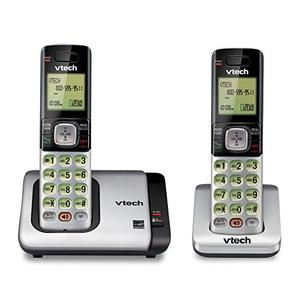 VTech CS6719-2 2-Handset Cordless Phone with Caller ID/Call Waiting, Handset Intercom & Backlit Display/Keypad, Silver