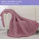 Bigacogo Chunky Knit Throw Blanket for Couch, 40x80 inches, 100% Hand Knitted with Thick Jumbo Chenille Yarn, Cozy Soft Large Rope Knot Cable Crochet Blankets for Sofa Bed Living Room, Burnt Rose