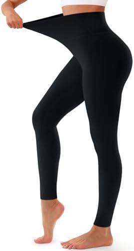 Bluemaple High Waisted Leggings for Women - Tummy Control Pants Non See Through Workout Soft Yoga Pants for Running L/XL