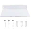 RealPlus Metal Floating Shelf Wall Mounted (12 inch x 8 inch) Heavy Duty Industrial Modern Steel Display Shelves, White (Pack of 1)