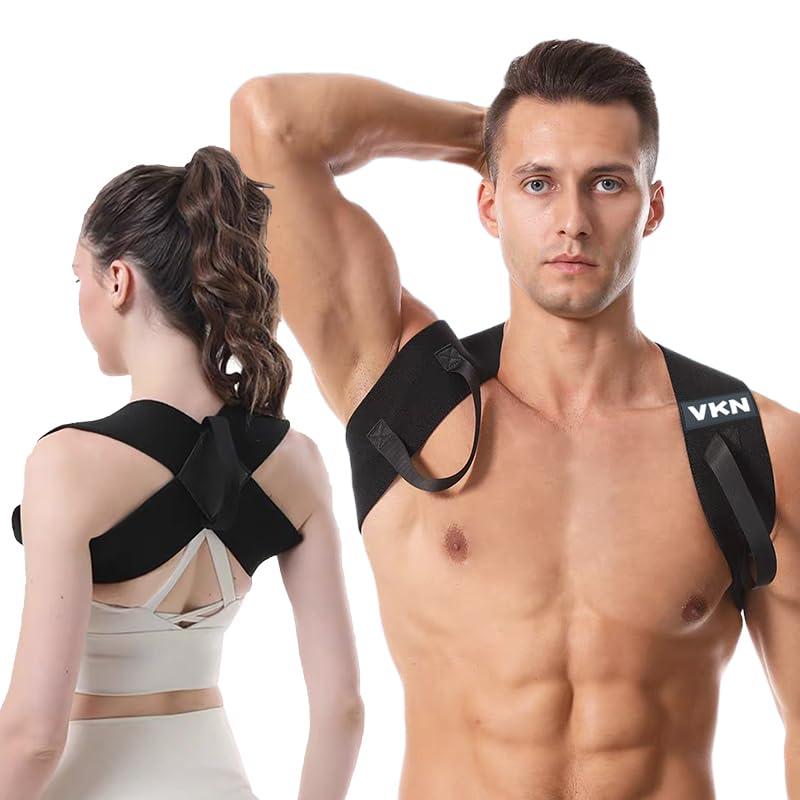 VKN Posture Corrector for Men and Women One-Piece Back Brace for Daily Workout & Gym - Breathable Elastic Spine Alignment Trainer for Men and Women - Snug Fit Body Shape Corrector for Home & Office (S)