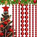 Huwena 4 Pcs 10 ft Christmas Bead Garland for Christmas Tree Decorations Acrylic Beaded Garland for Tree Fireplace DIY Ornament Holiday Party Indoor Wedding Decorations(Dark Red)