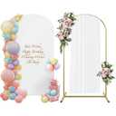 Wedding Arch Backdrop Stand with Cover 5ft, Metal Arch Stand and Cover Set with 100 Party Multi-Colored Balloons for Birthday Party Baby Shower Graduation Ceremony Decoration, White