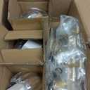 Gold Floor Lamps for Living Room Bedroom-3 Light Glass Floor Lamp with Three Led Bulb, Rustic Tall Floor Lamp Gold Standing Lamp Tree Floor Lamps for Living Room Bedroom,Office,Corner (4.7inch, Amber-pumpkin)