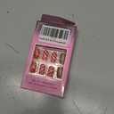 Christmas Press On Nails Medium Square Red Gold Fake Nails with Glue Winter Snowflake Design,Christmas Nails Short False for Women Kids Holiday Xmas Gifts