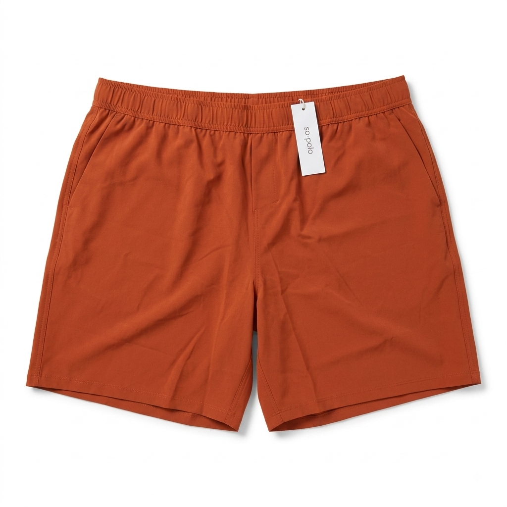 ODODOS Men's Athletic Shorts with Pockets 7" Quick Dry Lightweight Workout Gym Running Shorts, Rust, XX-Large