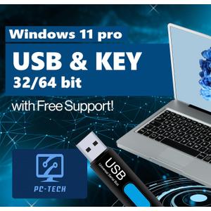 TECH USB Compatible with Windows 11 professional 64 Bit USB With Key. Factory Fresh, Recover, Repair and Restore. Key Included and USB Install. Fix Desktop & Laptop. Free 24/7 Technical Support.