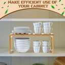 2 Pcs Kitchen Cabinet Organizer Bamboo Bookshelf Bamboo Kitchen Shelves, Cabinet Shelf Organizer, Storage Shelves for Pantry Bathroom Dining Room Study Laundry