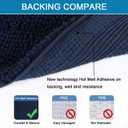 H.VERSAILTEX Bath Mats for Bathroom Non Slip Extra Thick Chenille Striped Bath Rug 24" x 36" Absorbent Non Skid Fluffy Soft Shaggy Rugs Washable Dry Fast Plush Mats for Indoor, Bath Room, Tub - Navy