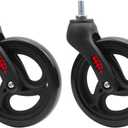 Wealrti 2 Pcs 6 Inch Black Front Wheels Replacement with Front Fork Drive Solid Wheelchair Front Castor Wheelchair Rollers(6 Inch)