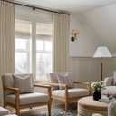 Neutral Pinch Pleated 96 Inch Curtains 2 Panels Set for Windows Flax Linen Textured Drapes Pinch Pleat Back Tab Privacy Light Filtering Greige Curtain Drape with Hooks Rings for Living Room Bedroom