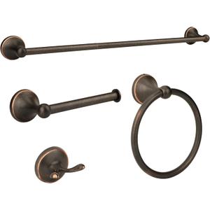4 Piece Antique Bathroom Hardware Accessories Set Oil Rubbed Bronze,24 Inch Towel Bar Set,Towel Rack Set,Bathroom Towel Holder Set