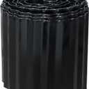 Corrugated Metal Garden Edging, 6"20Ft Landscape Border for Lawn, Flower Bed and Garden, Sturdy Galvanized Steel Yard, Flexible for DIY Landscaping and Yard, Black