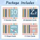 61Pcs Boho Alphabet Number Bulletin Board Set for Classroom Wall Decoration Boho Manuscript ABC Letter Lines Poster Cards for Teachers Must Haves Back to School Preschool Kindergarten Decor