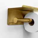 SAIKYO Dual Toilet Paper Holder Wall Mount - Premium Stainless Steel Tissue Dispenser for Bathroom - Rustproof, Heavy-Duty, Modern Brushed Finish (Gold)