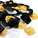Syhood 1, 600 Pcs Artificial Fake Rose Flower Petals Decoration Silk Centerpieces for Wedding Flower Girl Basket, Display Gender, Table Centerpieces, Graduation Party(Gold, White, Black)