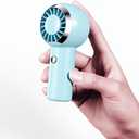 2 x Portable Handheld Mini Fan, 3-Speed Settings with 16,900 RPM High-Speed Personal Fan, USB Rechargeable, Mini Fan with Lanyard, Ideal for Makeup, Travel, and Outdoor Activities (Blue)