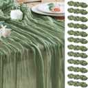 Wokceer Sage Green Cheesecloth Table Runner Spring 12Pack 10FT Gauze Easter Cheese Cloth Table Runner for Party Rustic Sheer Runners Christmas for Baby Bridal Shower Wedding
