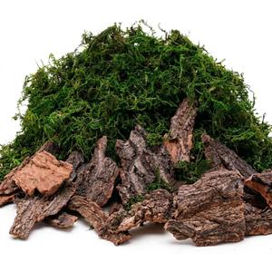 BYHER Fake Moss for Crafts, Assorted Treebark Fairy Garden Accessories Green Moss for Decorating, Tree Bark for Crafts, Terrarium, Floral Arrangements (Forest Green)