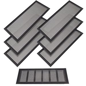 Shappy Magnetic Floor Vent Covers Air Vent Screen Register Trap Magnetic Floor Register Mesh Covers Rectangle PVC Mesh Cover for Wall Ceiling Floors Catch Debris Hair Insect(4 x 12 Inch,Black)