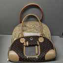 Adriene's Choice Luxury Pet Carrier, Puppy Small Dog Carrier, Cat Carrier Bag, Waterproof Premium PU Leather Carrying Handbag for Outdoor Travel Walking Hiking Shopping (Coffee)