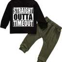 TUEMOS Toddler Boy Clothes Sweatsuits Fall Winters Boy Outfits (6-12 Months, Ba-black)