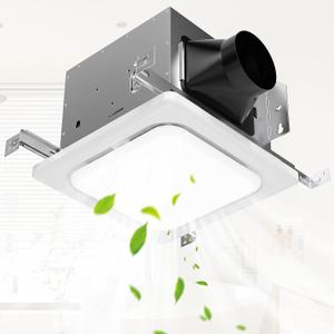Bathroom Exhaust Fan with Light, 150 CFM Bath Ventilation Fans with 1200lm LED Light 3000K/4000K/6000K, Quiet 1.0 Sone Shower Ceiling Mount Vent Fan Lights Combo for Home/Office/Warehouse