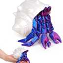3D Printed Hermit Crab Fidget,3D Printed Dynamic Animals Toy,Full Articulated Flexible Crystal Hermit Crab Fidget Toys,Adults Fidget Toys for Autism ADHD,Home Office Decor (Blue Purple)