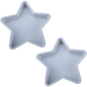 2 Pcs Star Shaped Cake Pans, 10 Inch Silicone Cake Molds, Silicone Baking Mold, Flexible Nonstick Baking Pans for Cakes, Cheese Cakes and Chocolate Cake - Blue
