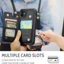 Compatible with iPhone 12/12 Pro Wallet Case with Card Holder RFID Blocking for Women Men, Double Magnetic Clasp Kickstand Shockproof Phone Case Fit for iPhone 12/12 Pro, Black