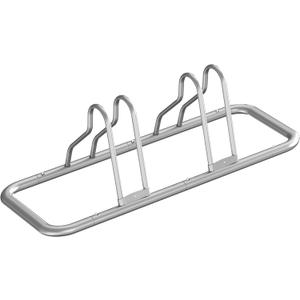 Simple Houseware 2-Bike Floor Storage Rack - Adjustable Bicycle Parking Stand & Garage Organizer for Road and Kids Bikes, Silver