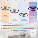 ZMISHIBO RGB Ceiling Fans with Lights and Remote, 20 inch Low Profile Ceiling Fan with Light, 3000K-6000K Dimmable & RGB, Modern Fandelier Flush Mount Ceiling Fan, Small LED Fan for Bedroom