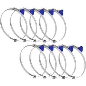 POWERTEC 70224-P2 2-1/2 Inch Left Hand Keyed Bridge Hose Clamp, Thumb Screw Key Adjustable Stainless Steel Hose Clamps for Dust Collection, Dust Collector and Dryer Vent Hose, 10 pack