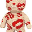 PIANTION Animal Red Lips Graffiti Bear Micro Building Blocks Set(6000PCS XQ005) 16.9in High Series,Gifts Suitable for Adults