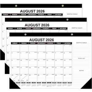 3 x GuassLee Desk Calendar 2026-2027 3 Pack, Jun 2026 - Dec 2027, 17"x11.5"