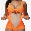 SHAPSHE Women's Tummy Control Swimsuit One Piece Slimming Bathing Suit Cutout Tie Knot Front Bikini Push Up Swimwear,XXL
