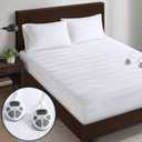 Serta Heated Mattress Pad Cal King Size - Electric Mattress Pad, 10 Heat Setting Controller, Auto Shut Off Timer, Deep Elastic Pocket, Up to 17" Mattress, ETL Certified, Machine Wash, Cal King, White