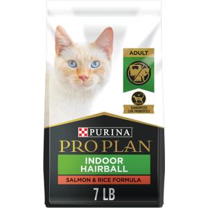 Purina Pro Plan Hairball Management, Indoor Cat Food, Salmon and Rice Formula - 7 lb. Bag (EXP 01/01/26)